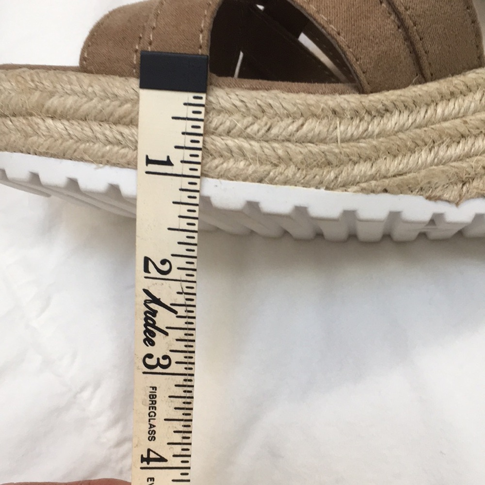 Tan Strappy Wedge Sandals - Picture 9 of 10